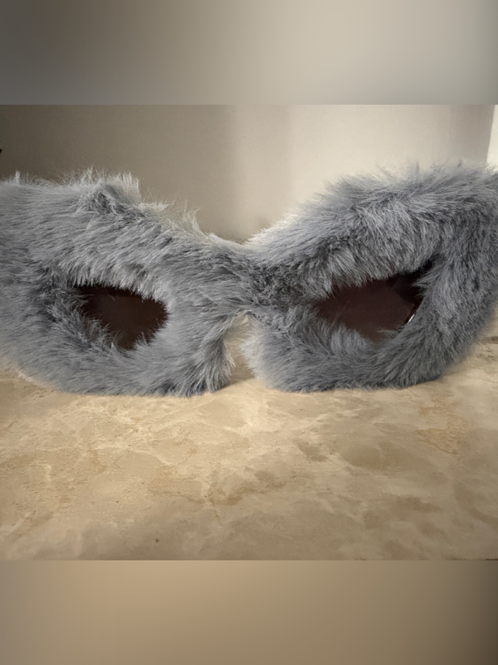 Faux Fur Sleep Mask - Gray